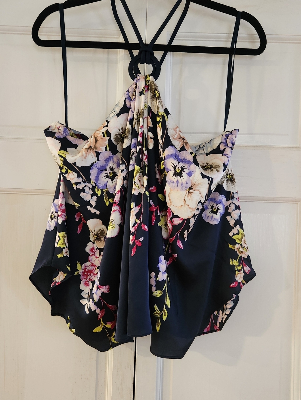 NWT - WHBM Floral Halter Neck Tank Top Size L - Picture 3 of 3
